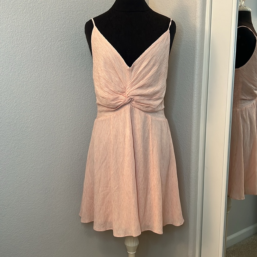 Abercrombie & Fitch Crepe Pleated Mini Dress Size Large Tall - Picture 2 of 9
